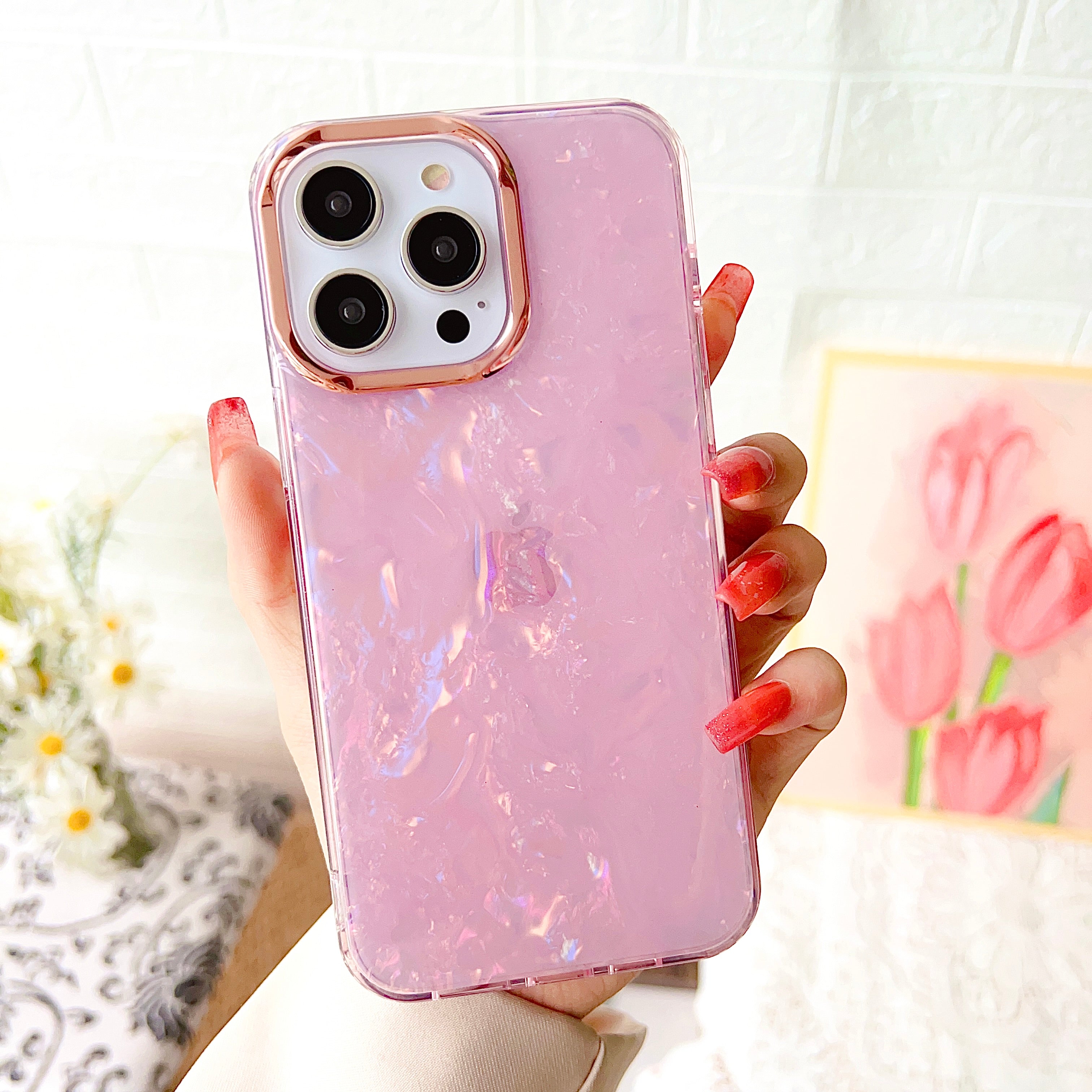 For iPhone 14 Pro Max Shell Pattern IMD Case Anti-Scratch Phone Cover For iPhone 14 Pro Max Shell Pattern IMD Case Anti-Scratch Phone Cover